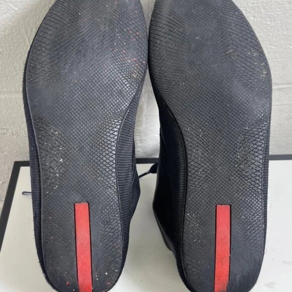 Prada 4T2056 Black Leather Ankle Boots Lace up Men's Size 8 Fits 9 US - Picture 10 of 12